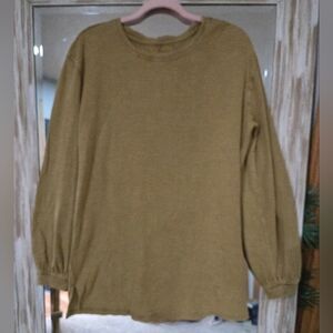 We The Free Oversize Waffle Knit Balloon Sleeve Top